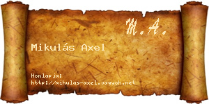 Mikulás Axel névjegykártya