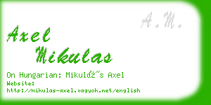 axel mikulas business card